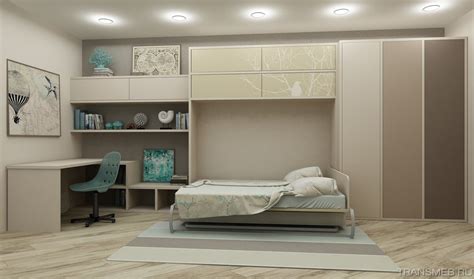 Шкаф с горизонтальной откидной кроватью 85 фото