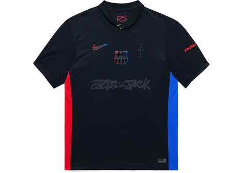Travis Scott X Fc Barcelona 202425 Match Away Cactus Jack Jersey Black