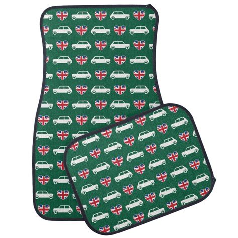 British Mini Cooper Hearts - Green Car Mats | Zazzle