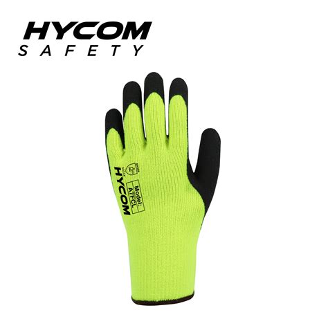 Hycom G Warmer Acrylic Glove With Foam Latex Coating Fleece Liner