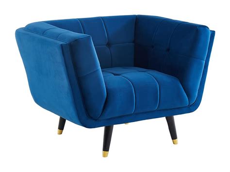 Fauteuil En Velours Bleu Nuit Samantha Ii