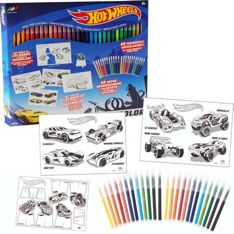 Hot Wheels Multicolor Zestaw kreatywny XL z pisakami i kolorowanką ODS Sklep EMPIK