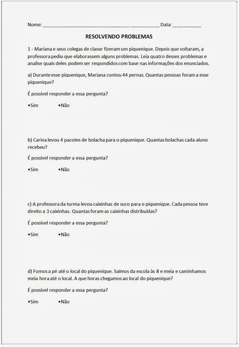 Atividades de Matemática 3 ano para Imprimir - SÓ ESCOLA