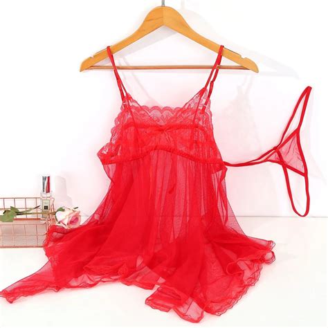Jual Sexy Lingerie Wanita Set Baju Tidur G String Piyama Transparan A Shopee Indonesia