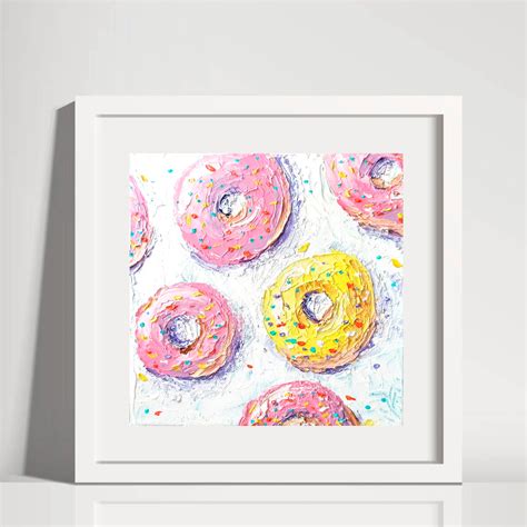 Donut Painting Original Art Donut Wall Art Donut Artwork Etsy