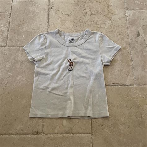 Brandy Melville Swiss With Deer Baby Tee BNWT Depop