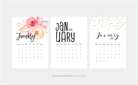 2019 Printable Calendar Free Printable Monthly Calendar