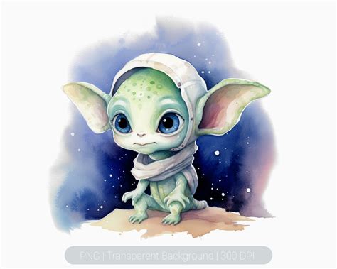 Baby Alien Clipart, Alien Png, Cute Alien Clipart, Watercolour Alien ...