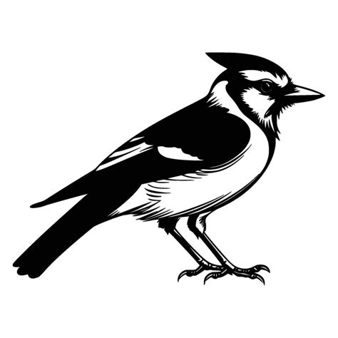 Blue Jay Silhouette Blue Jay Mascot Logo Blue Jay Black And White