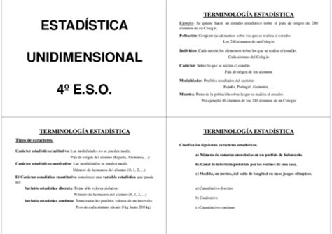 Estadistica Unidimensional Pdf