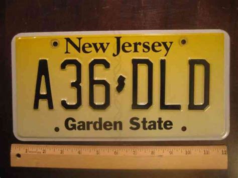 License Plate, New Jersey, A 36 shape of NJ DLD, Motto: