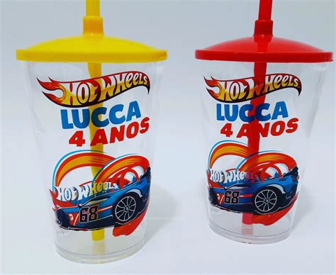 Copo Canudo Ml Hot Wheels Elo Produtos Especiais