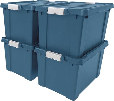 Iris Usa 20 Gallon Eco Friendly Lockable Storage Bins With Lids 4 Pack Made In