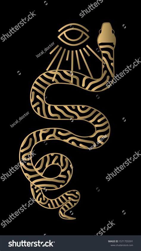 All Seeing Eye Symbol Above Snake Stock Vector (Royalty Free ...