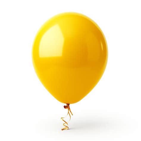premium ai image yellow balloon isolated  white background