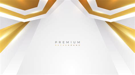 Luxury White And Gold Background With Golden Lines And Paper Cut Style