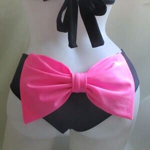 Sexy Pink Bow Brazilian Cheeky Swimming Shorts Panties Big Bow Cheeky Bikini Bow Knickers Bow