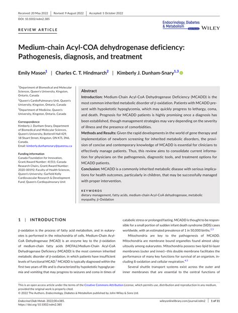 Pdf Mediumchain Acylcoa Dehydrogenase Deficiency Pathogenesis