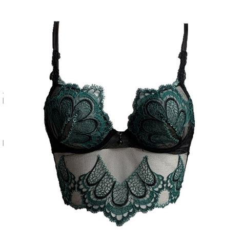 AMBRA Lingerie Bras Grand Arche Bralette Bra Green Italian