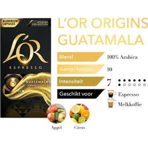 Café X10 capsules LOr Espresso guatemala intensité 7 compatibles