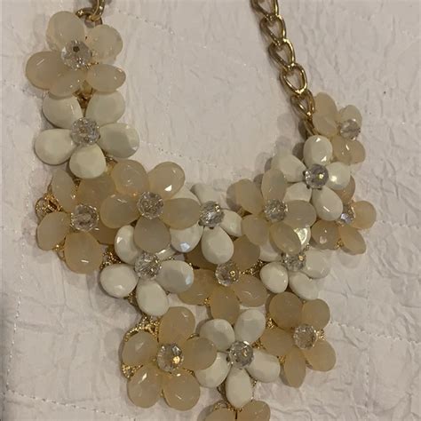 Jewelry Nude Colored Flower Necklace With Gold Chain Poshmark