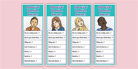 rhetorical question starters prompts bookmark twinkl