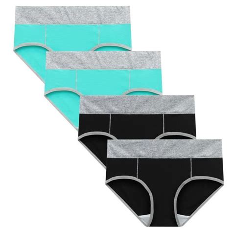 Femmes Couleur Unie Patchwork Mémoires Culottes Sous Vêtements Culottes Bikini Slip l