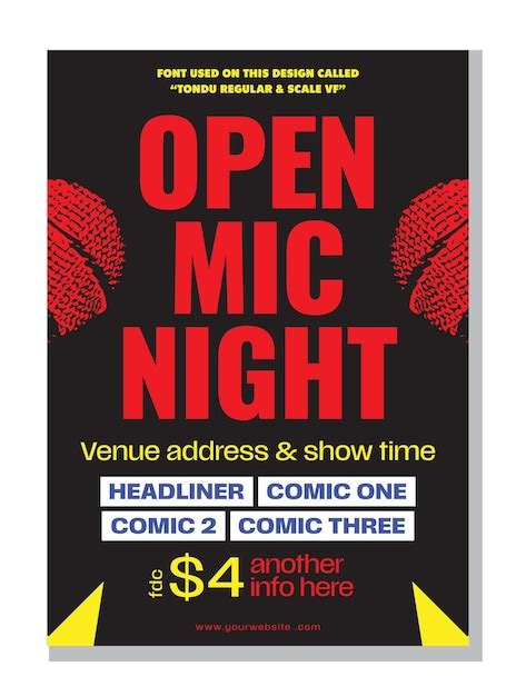 Premium Vector Open Mic Night Or Stand Up Comedy Show Poster Flyer Or Banner Design Vector