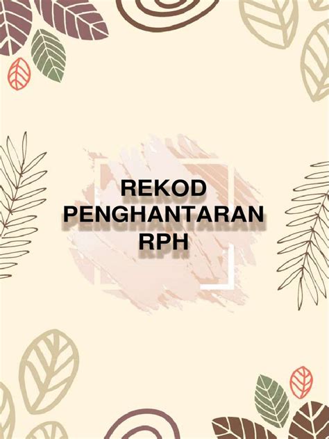 Rekod Penghantaran Rph Pdf Pdf