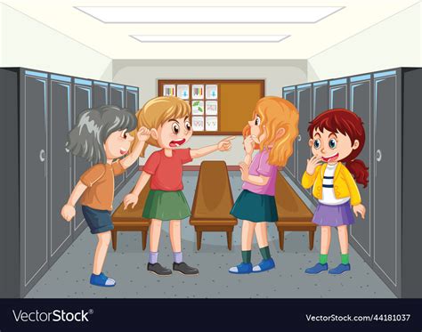 bullying kids school scene royalty  vector image