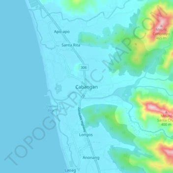 Cabangan topographic map, elevation, terrain