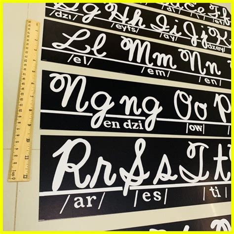 Set Cursive Or Print Alphabet Letters Long Display Poster