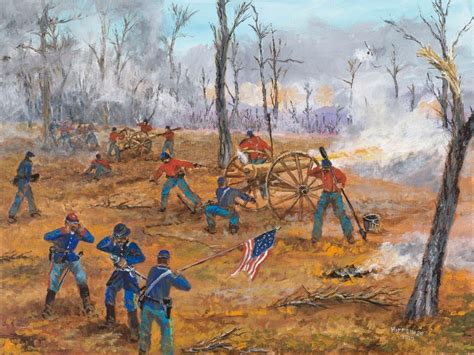 Civil War Art1st Iowa Batterybattle Of Pea Ridge 20 Etsy