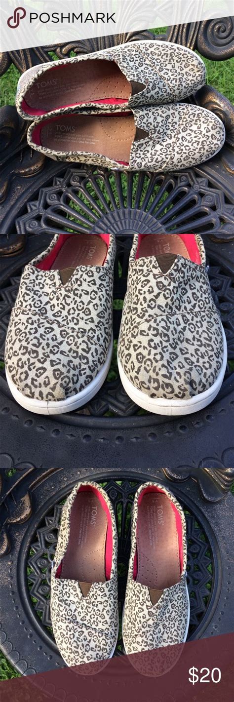 🦄toms Leopard Print Shoes Sz Y5 Girls Leopard Print Shoes Sparkly