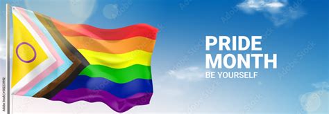 Waving Intersex Inclusive Pride Flag Lgbtq Progress Pride Flag Waving