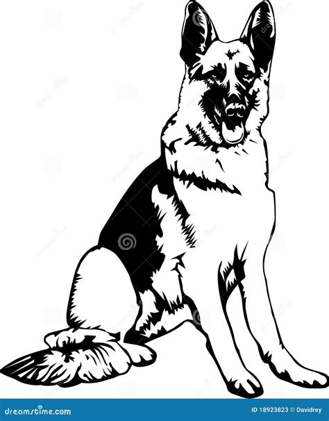 German Shepherd Silhouette Vector Illustration