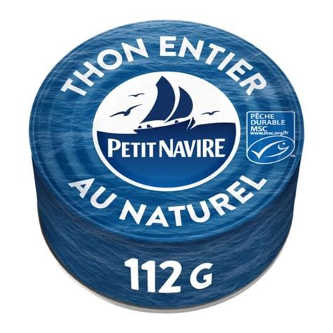 Thon Entier Naturel Albacore MSC PETIT NAVIRE La Boite De 112 G Net