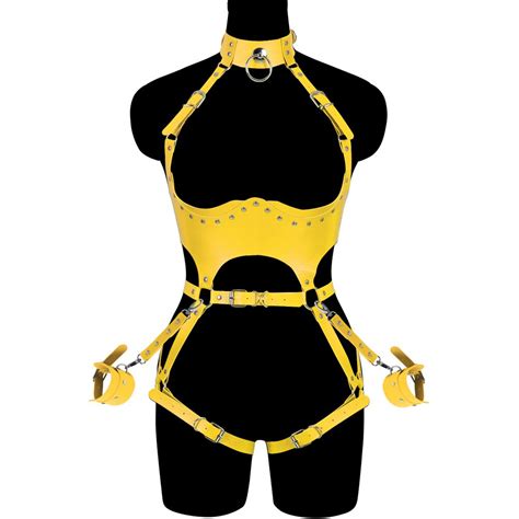 Leather Harness Set Sexy Body Bondage Erotic BDSM Lingerie Harajuku