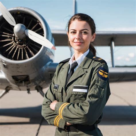 Neat Pilot before Her Airplane | Stable Diffusion Online