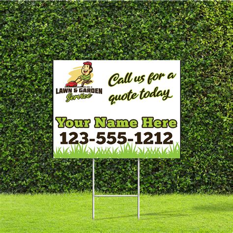 10 Pack Custom Lawn Care Marketing Signs Full Color Print Metal H