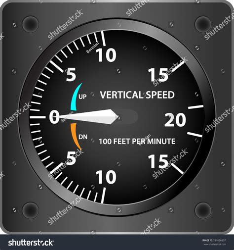 Instrument Plane Vertical Speed Navigation Indicator Stock Vector