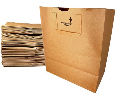 Amazon Large Paper Grocery Bags With Handles 12x7x14 Kraft Brown