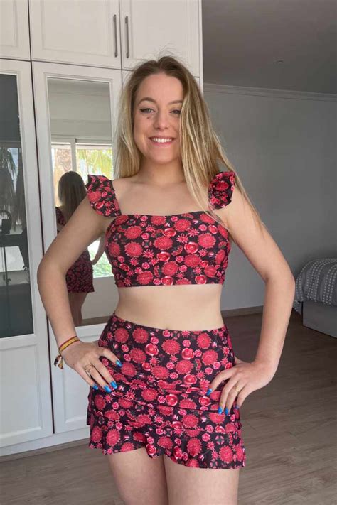 Floral Bandeau Ruffled Bikini Set