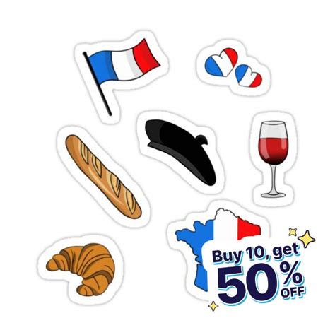 "French sticker pack" Sticker for Sale by ArtisanAaron | French, France ...