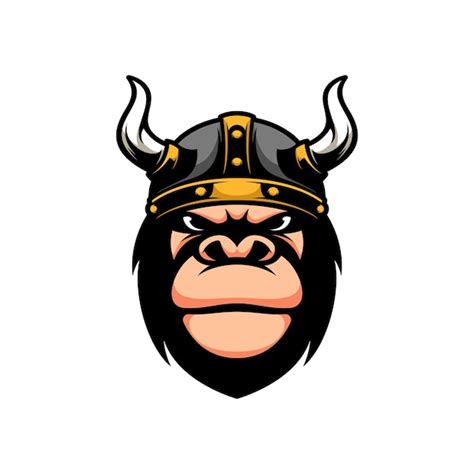 Premium Vector Gorilla Viking Mascot Design Vector