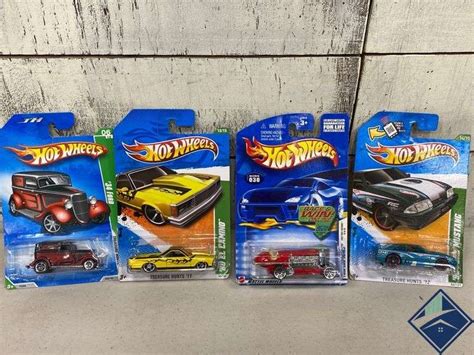 4 Hot Wheels Cars 92 Ford Mustang Treasure Hunt 34 Ford Treasure Hunt 80 El Camino Treasure