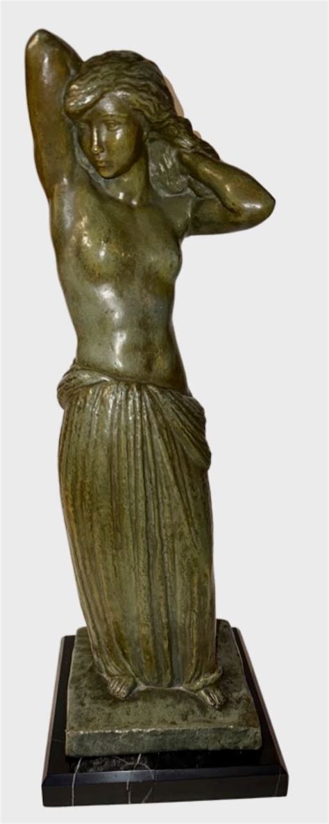 G Gori Bronze Female Nude Statue Classic Art Deco France Art Deco Collection