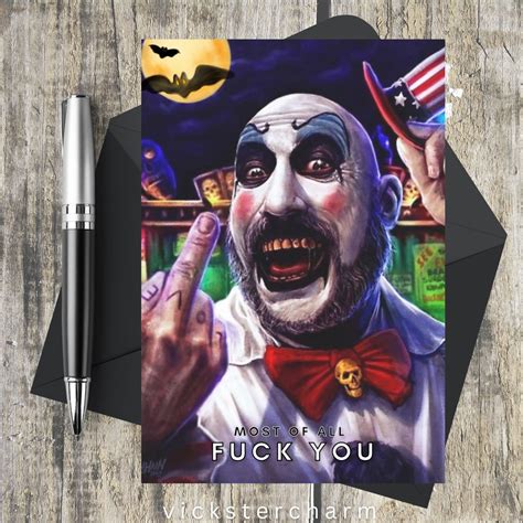Halloween Cards For Friend Horror Movie Rude Card Most Of All Fuck You Scary Clowns