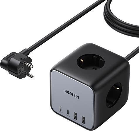Ugreen CD268 3 gniazda 1.8 m czarna (60113) - Listwa zasilająca ...