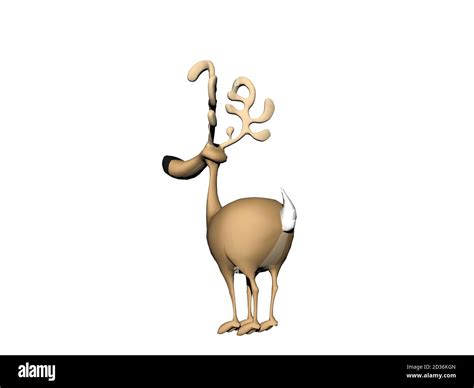 funny cartoon reindeer with antlers Stock Photo - Alamy